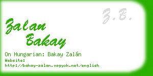 zalan bakay business card